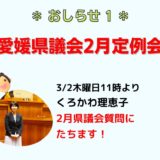 くろかわ理恵子が2月県議会質問にたちます！